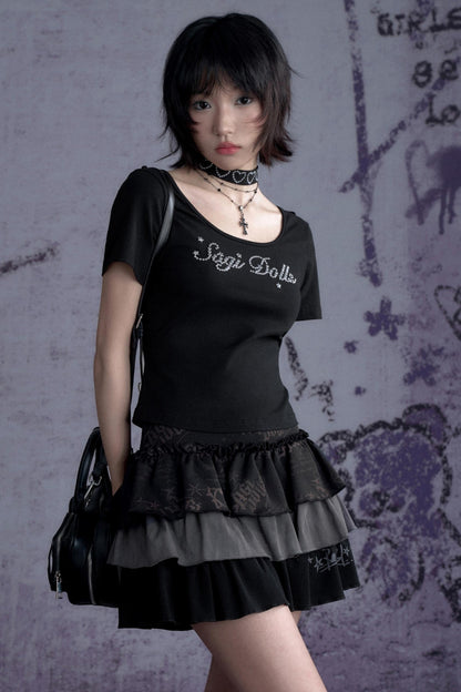 Black Graffiti Skirt