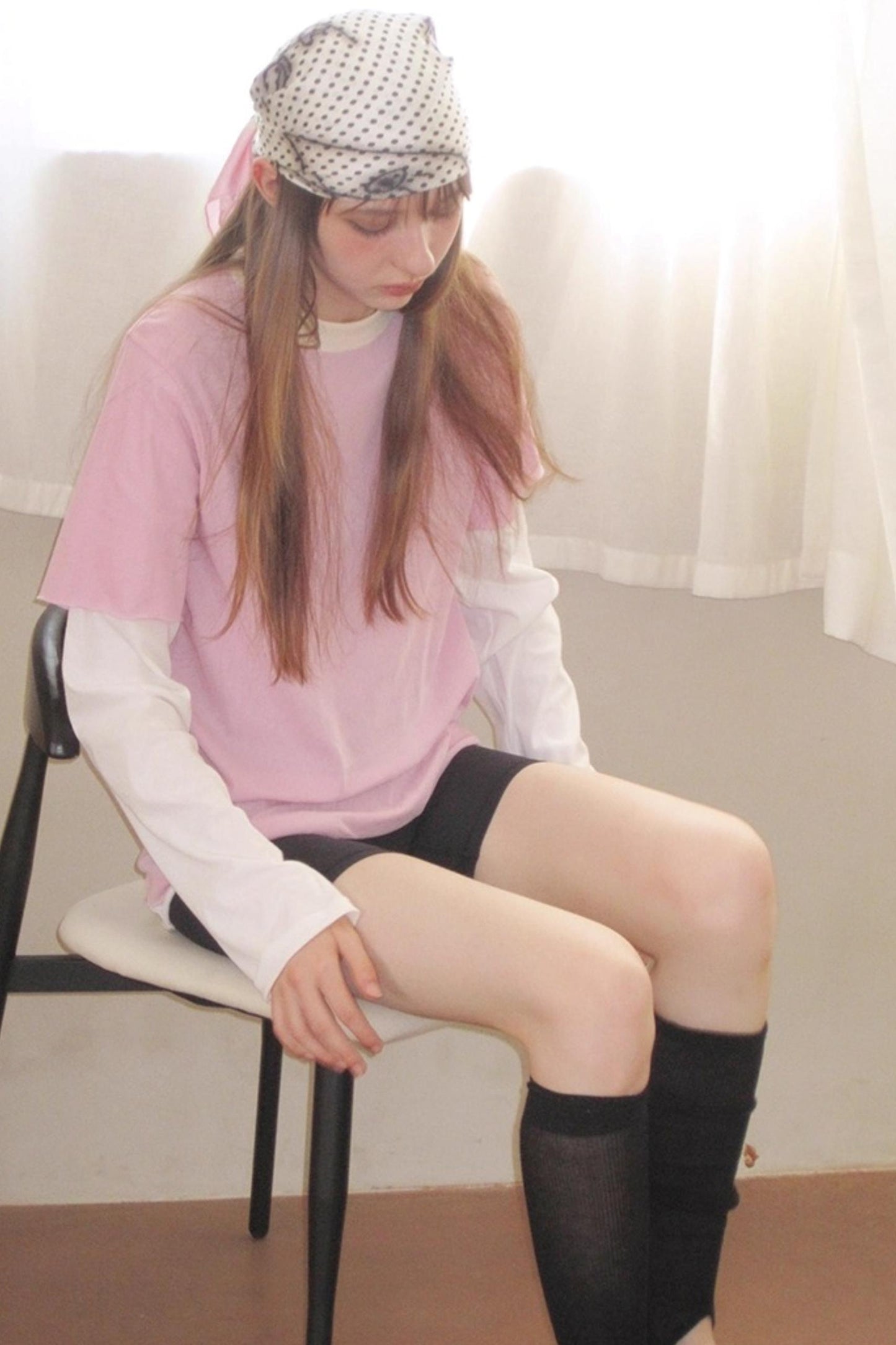 Fake Two-Piece Contrast Long Sleeve T-shirt