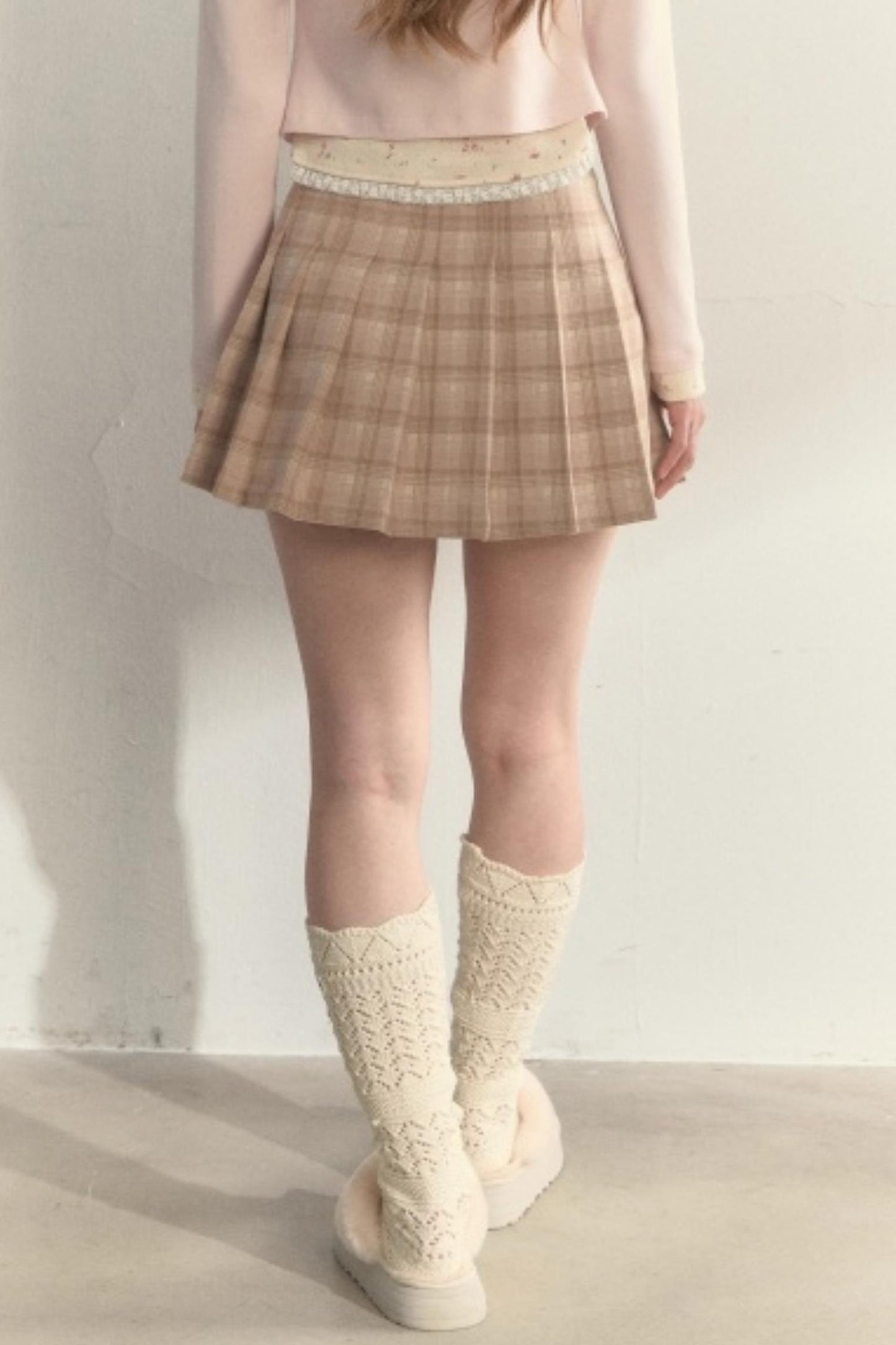 Retro Plaid Pleated Skirt