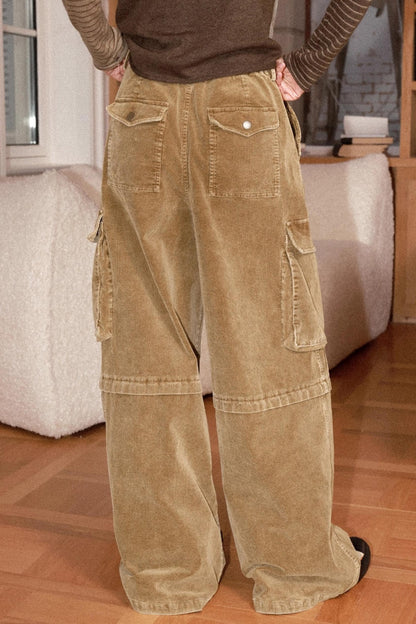 Retro Corduroy Cargo Pants