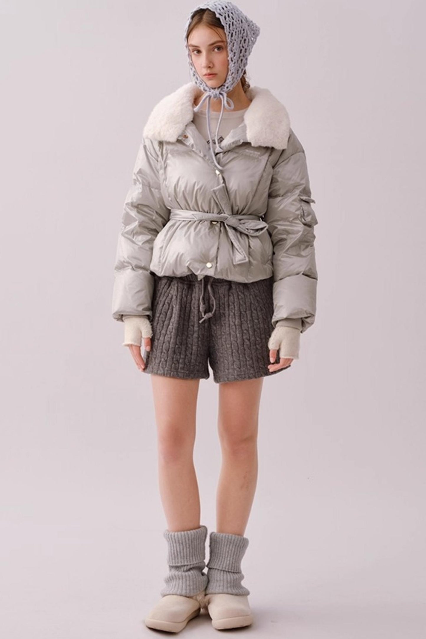 Knitted Twist Pattern Skirt Pants