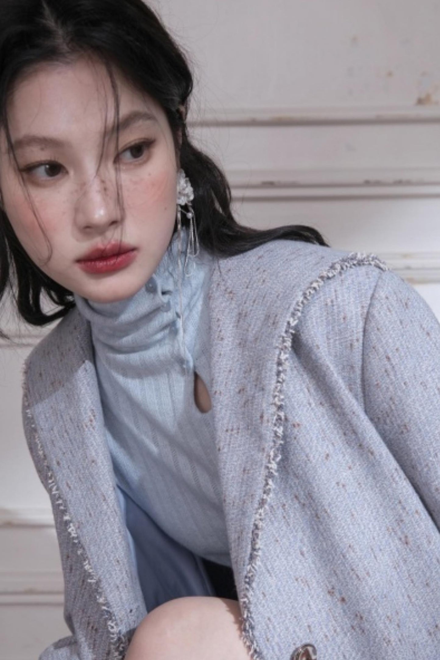 Silhouette Wool Tweed Short Coat