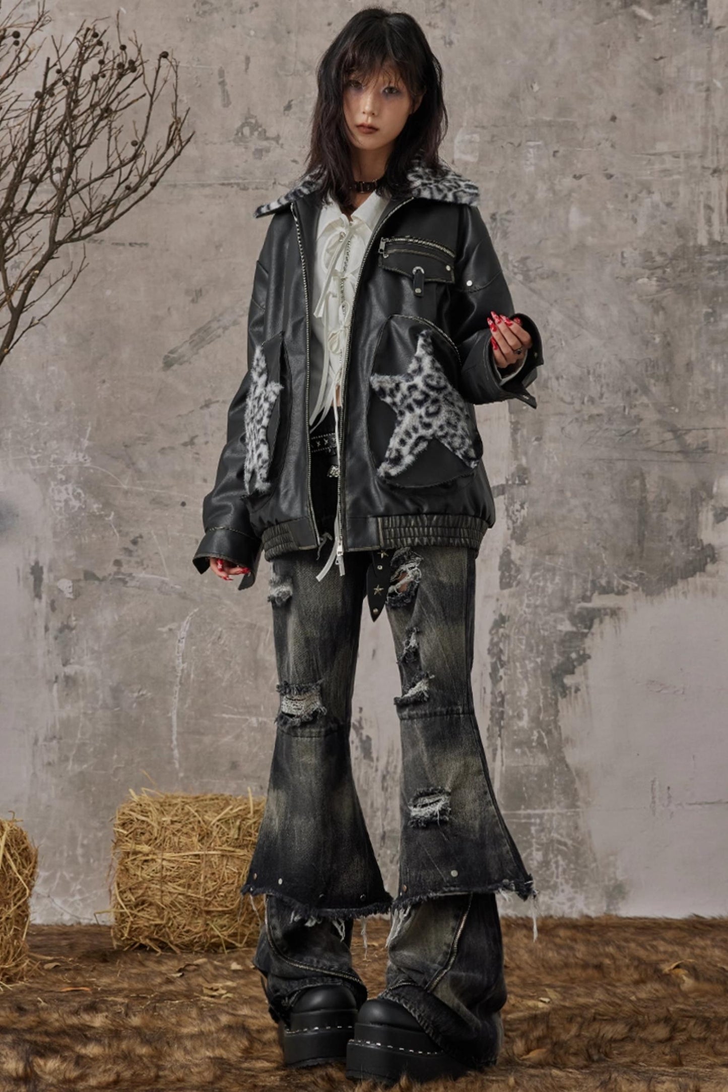 Vintage Punk Bootcut Jeans