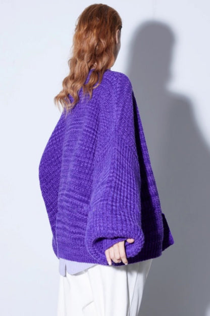 Heavyweight Two-Tone Lantern Cardigan