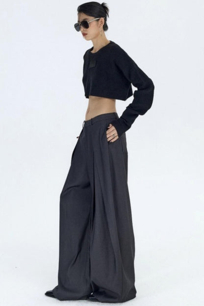 Pleated Dark Gray Scimitar Pants