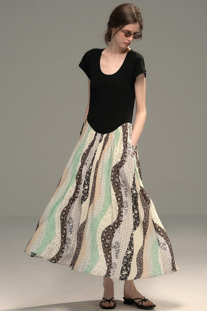 Sweet Vintage Panel Knitted Dress