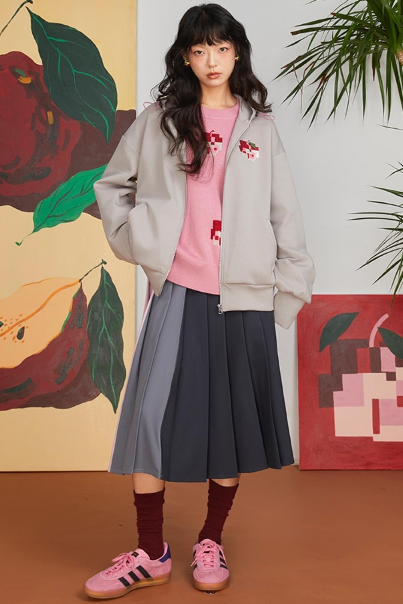 Retro Pixel Apple Hooded Top