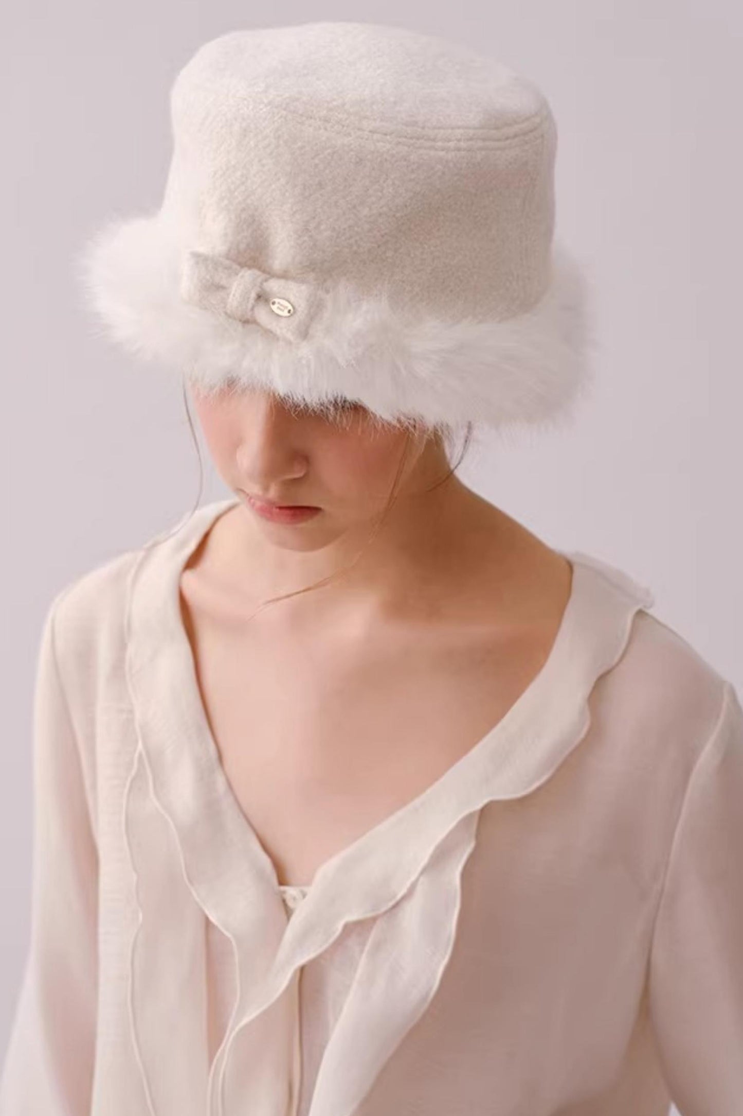Reversible Faux Fur Beret Hat