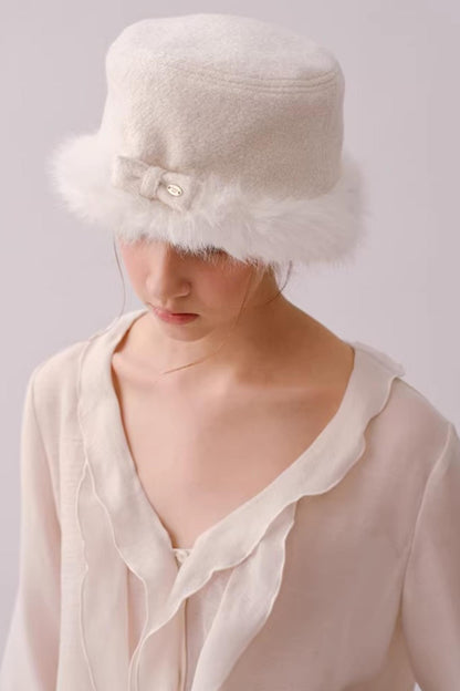 Reversible Faux Fur Beret Hat