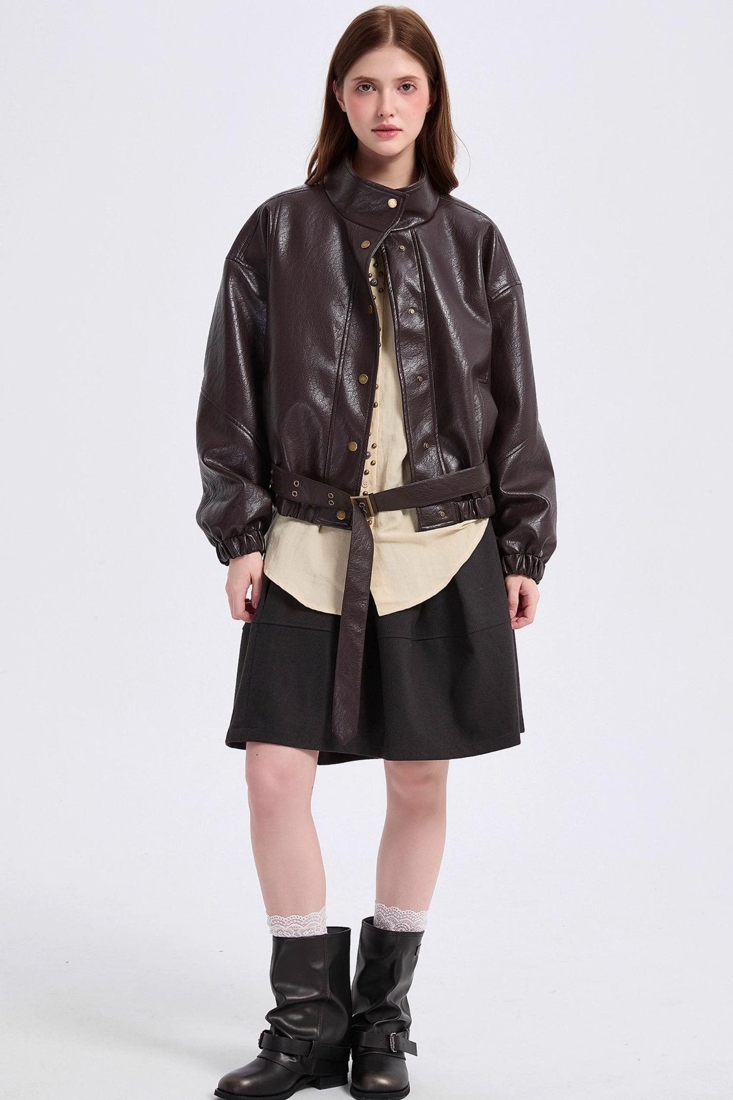 Autumn Burgundy Leather Jacket