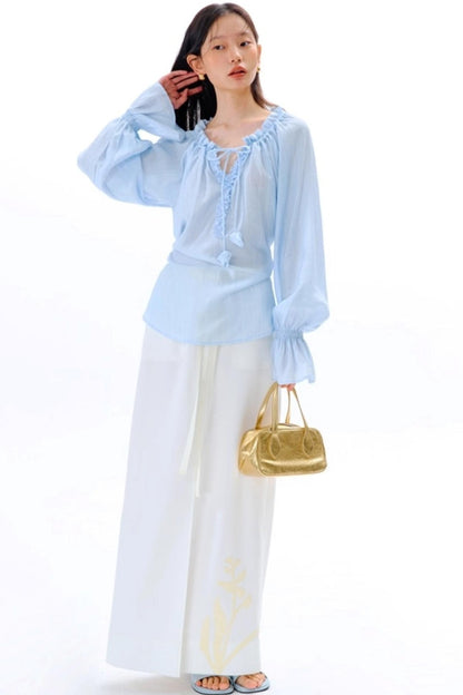 Magnolia Hand-Cranked Appliqué Skirt