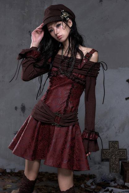 Retro Punk Patchwork Knit Dress