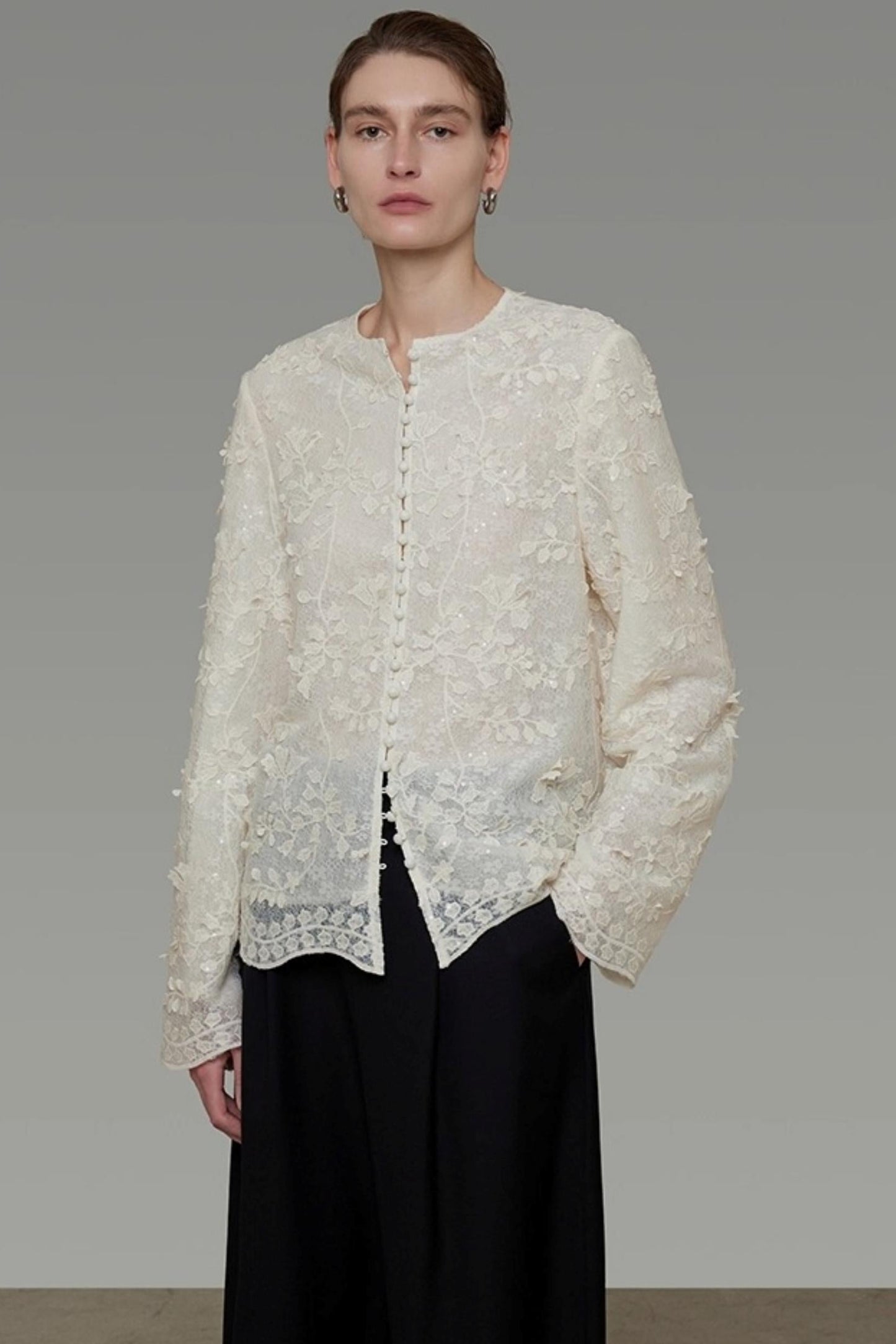 Three-Dimensional Jacquard Slimming Shirt