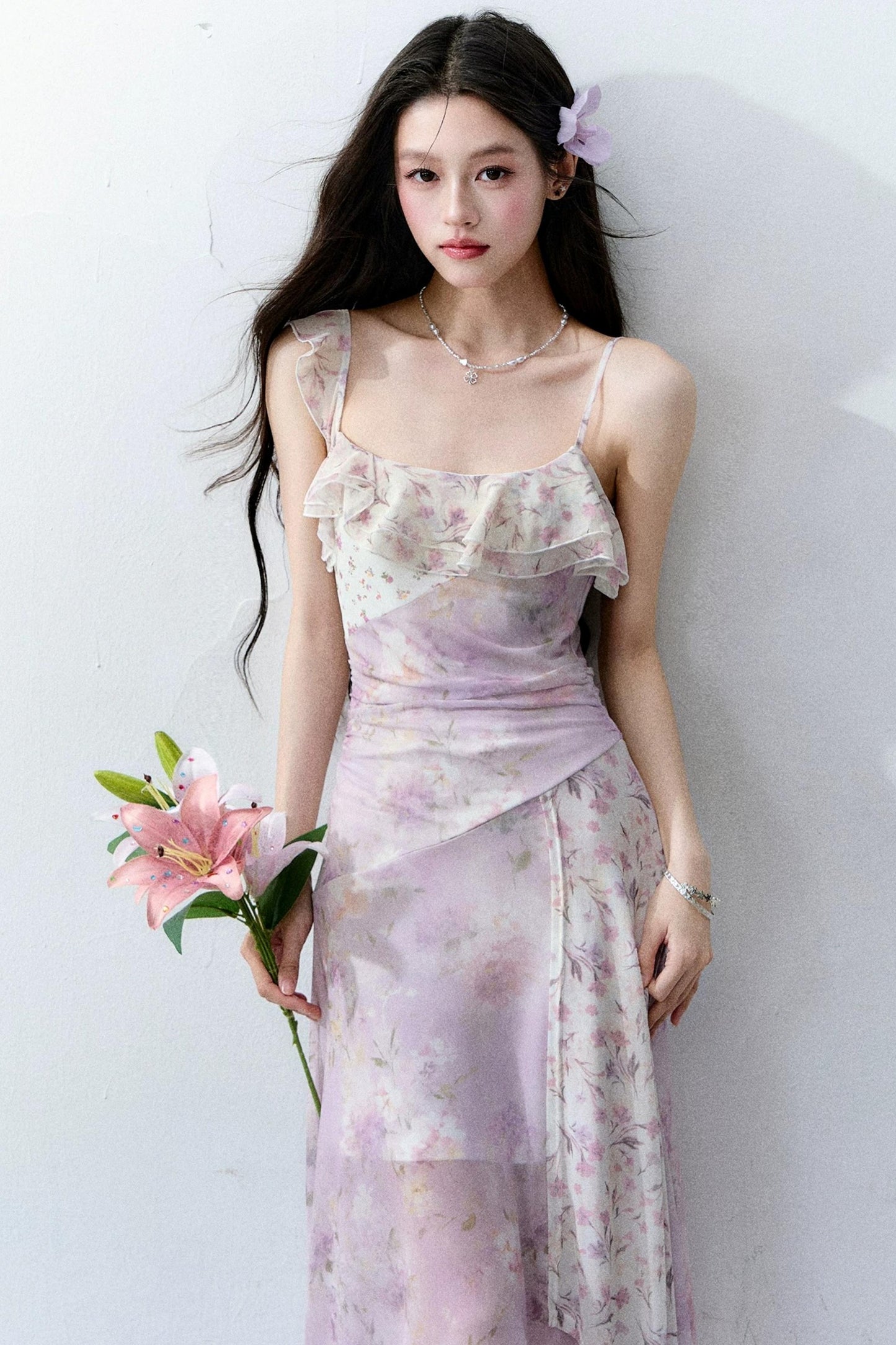 Wisteria Mesh Slip Dress