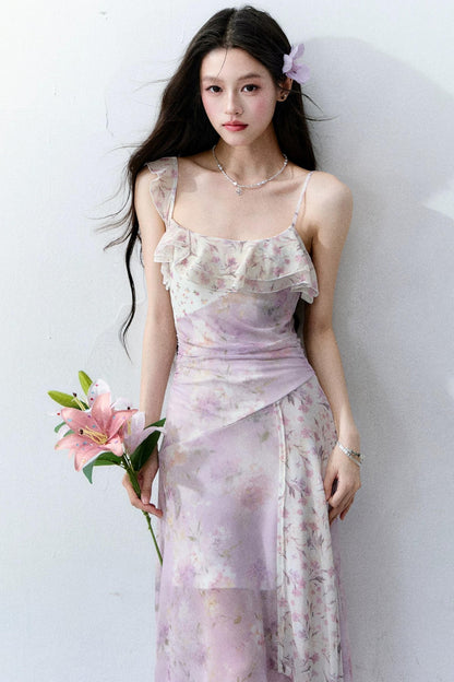 Wisteria Mesh Slip Dress