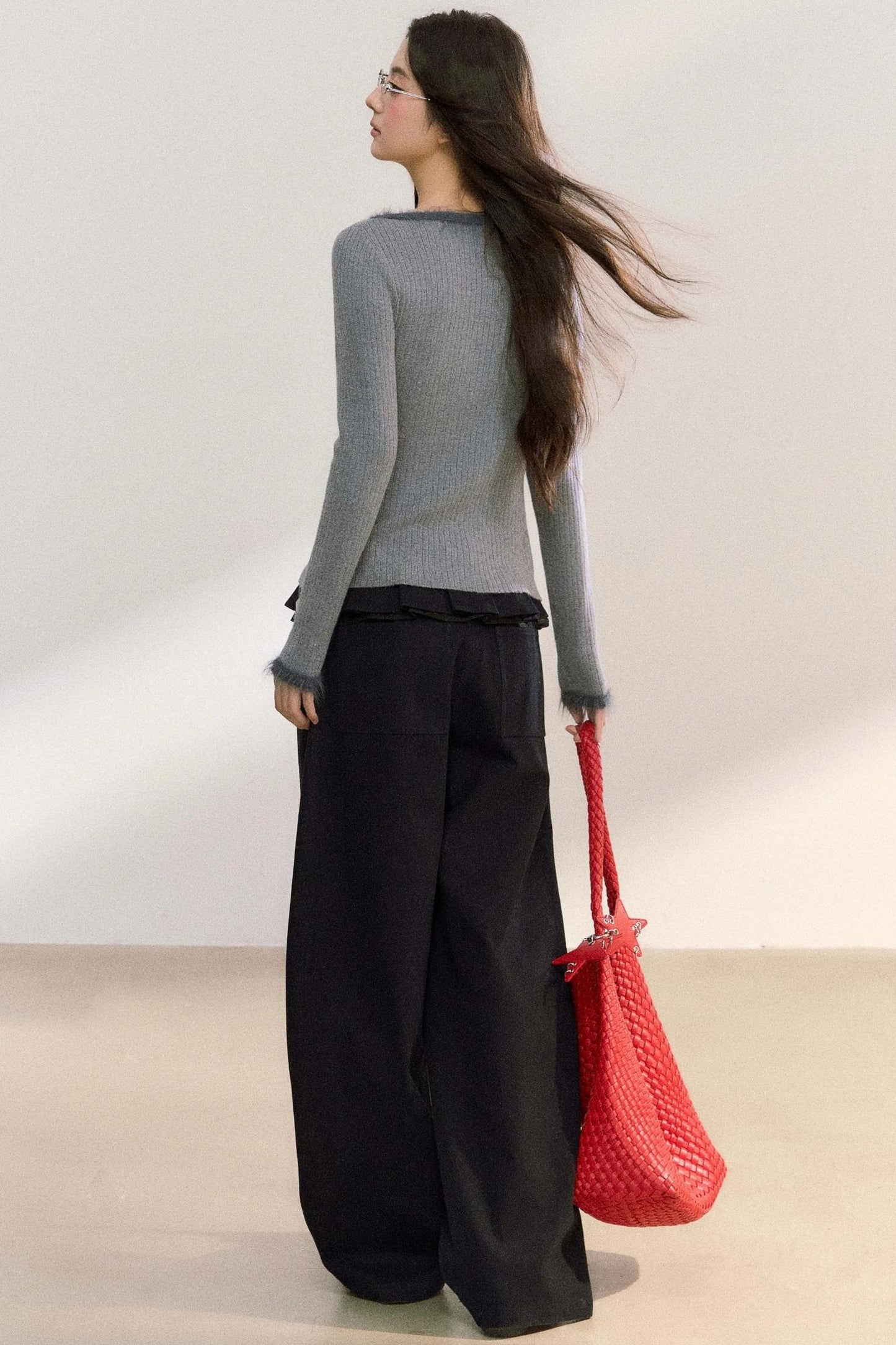 Skirt Curtain High-Waisted Loose Pants