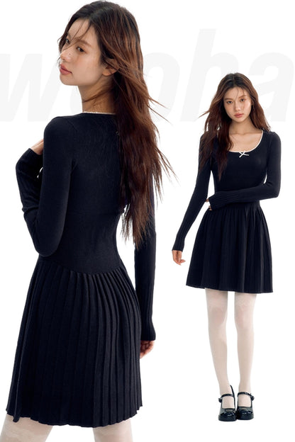 Square Neck Slim Knit Dress