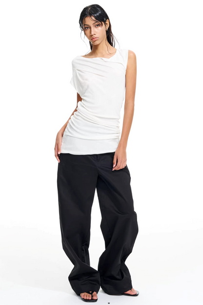 Tencel-Wolle Asymmetrisches Kleid