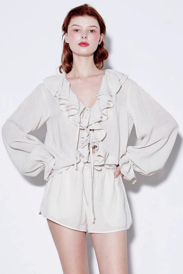Ruffled Hem Blouse
