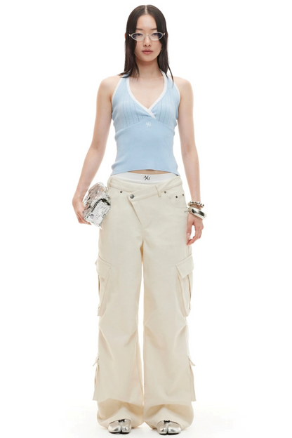 Interwoven Pleated Ribbed Vest