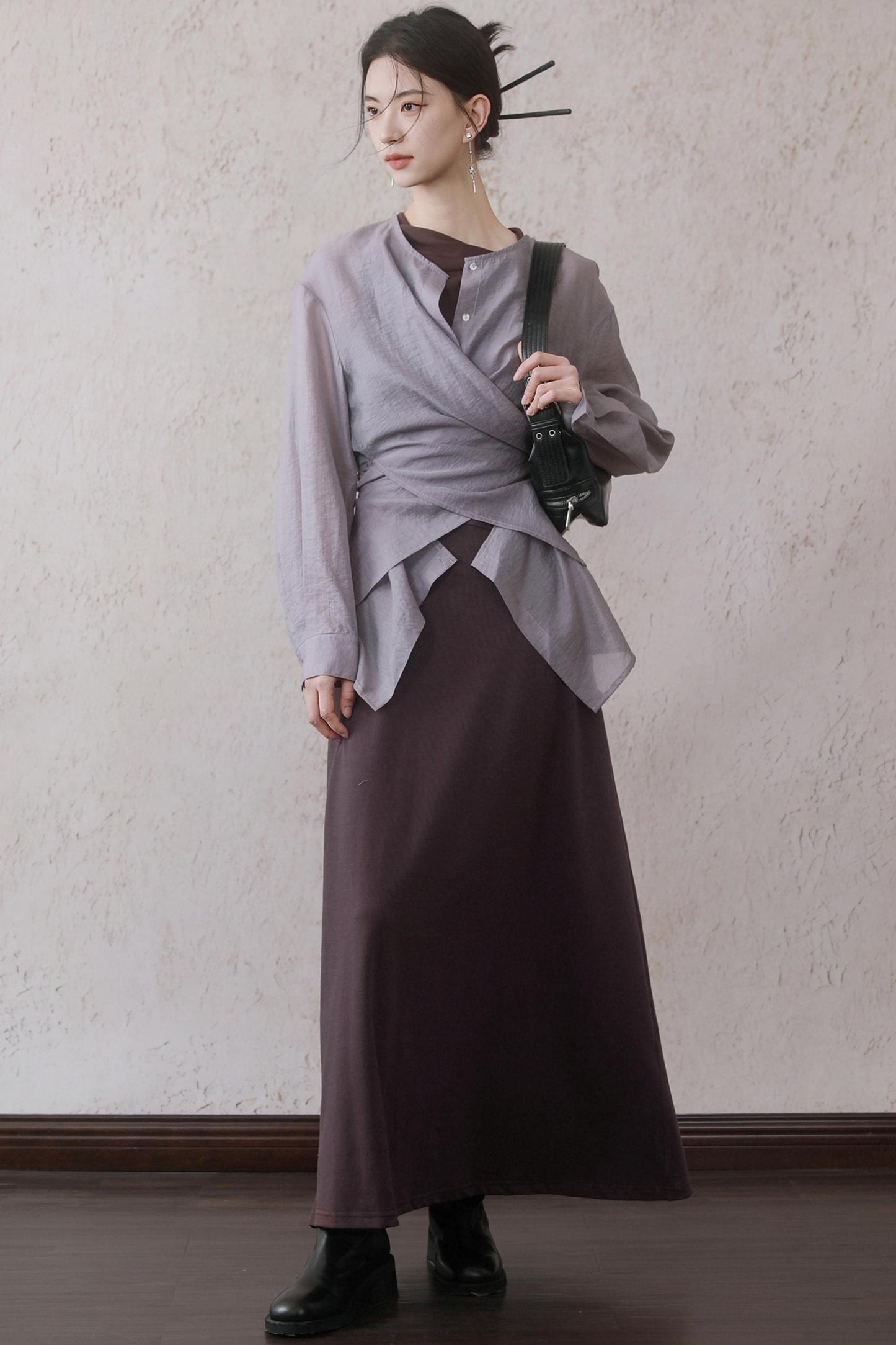 Elegant Purple Vest Dress