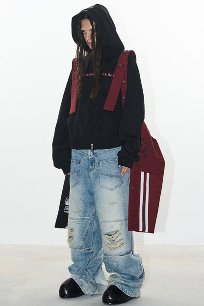 Faux Layered Sweatshirt Jacket