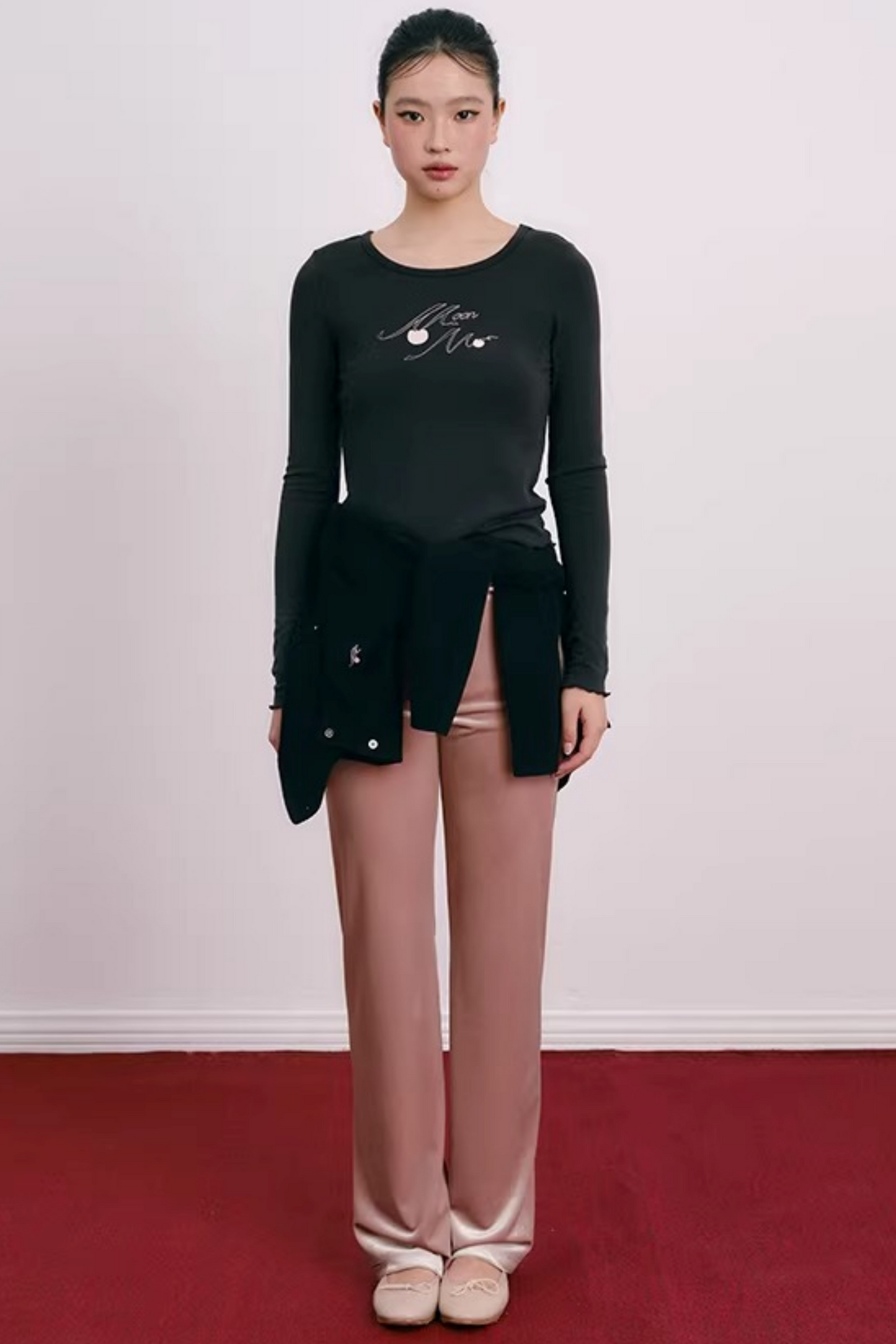Velvet Embroidered Sweatshirt Set-Up