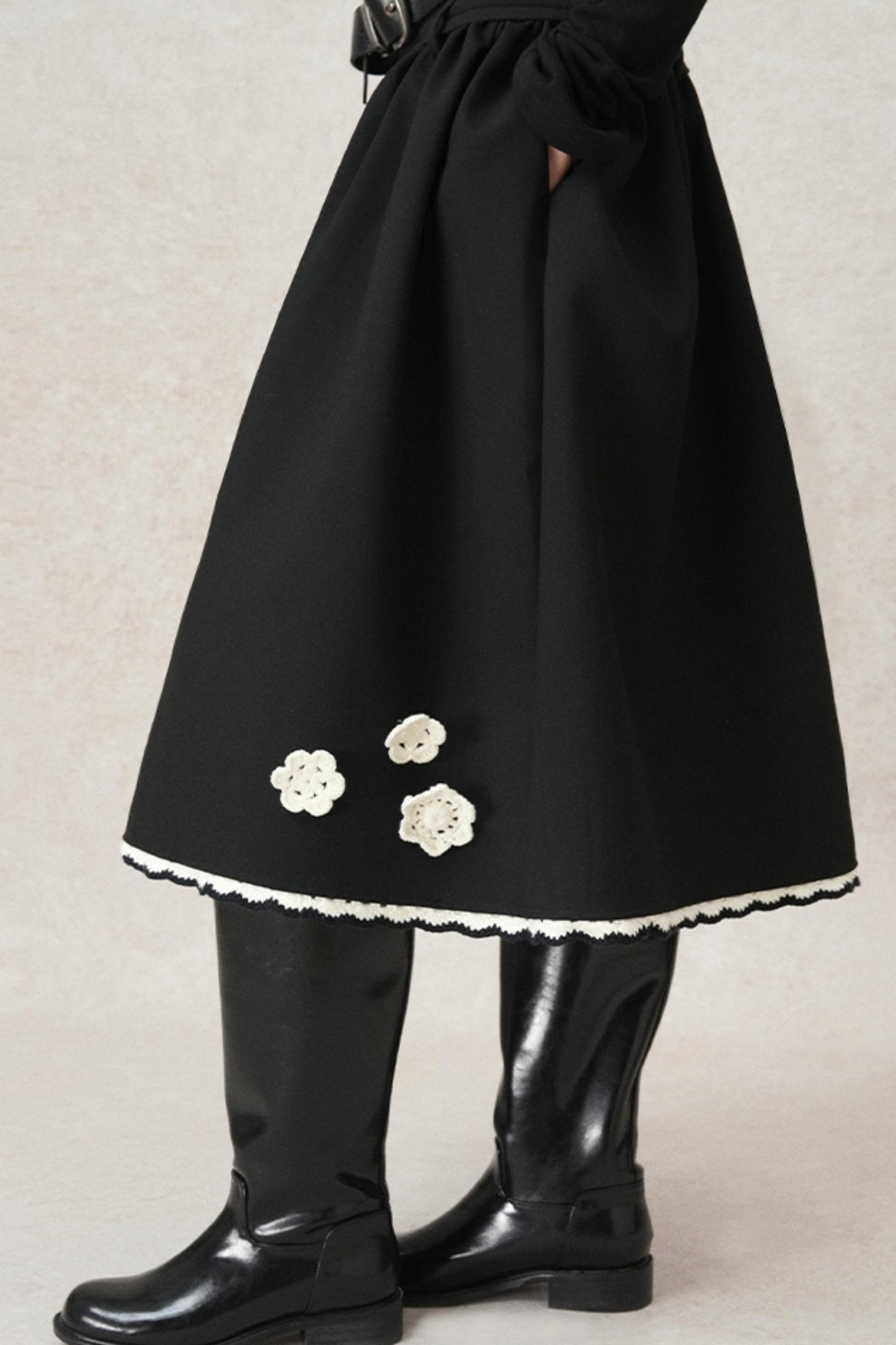 Handmade Contrast A-line Skirt