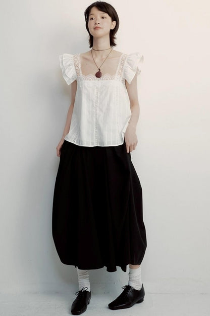 Elegant Black Lantern Skirt