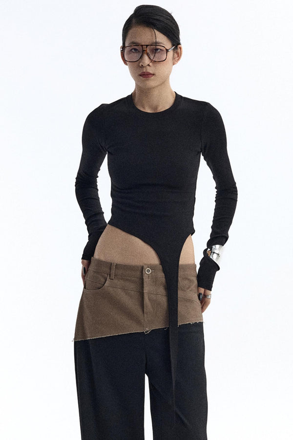 Diagonal Ribbon Asymmetrical Top