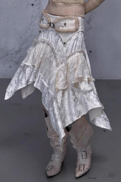 Retro Velvet Lace Skirt