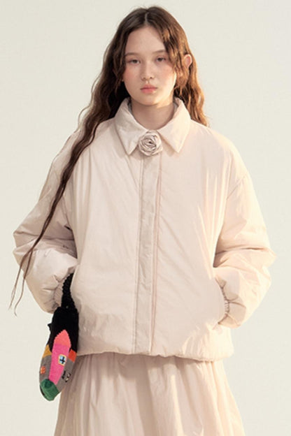 Iceland Pink Rose Padded Short Coat