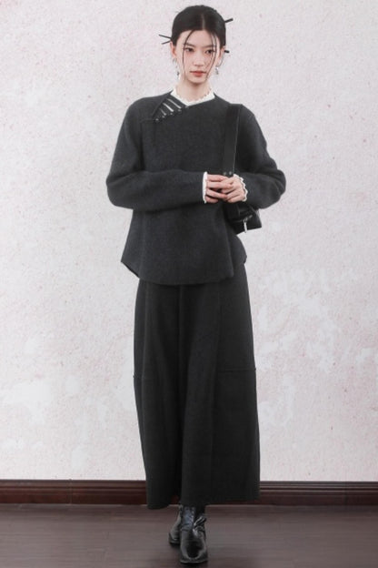 Stone Gray Rabbit Fur Top