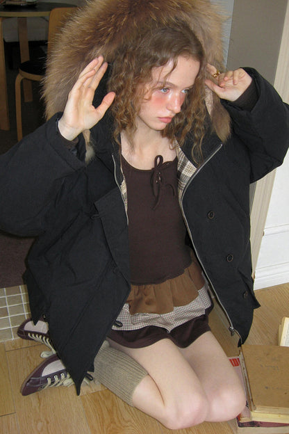 Brown Layered Dress Set