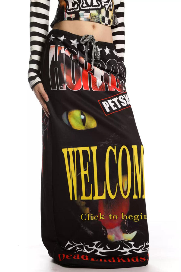 Punk Sub-Print Sweatshirt Skirt