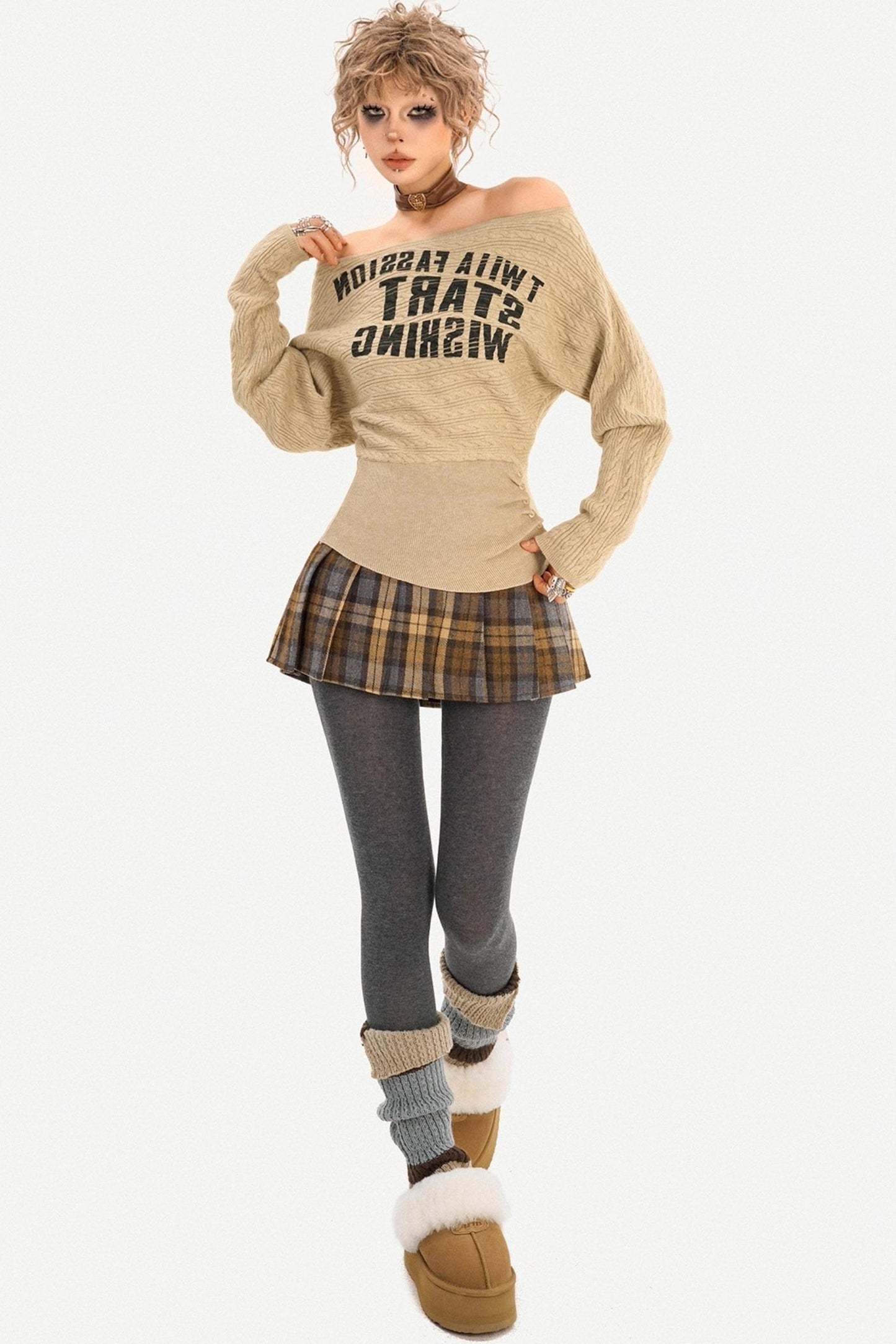 Spicy Off-Shoulder Knit Sweater