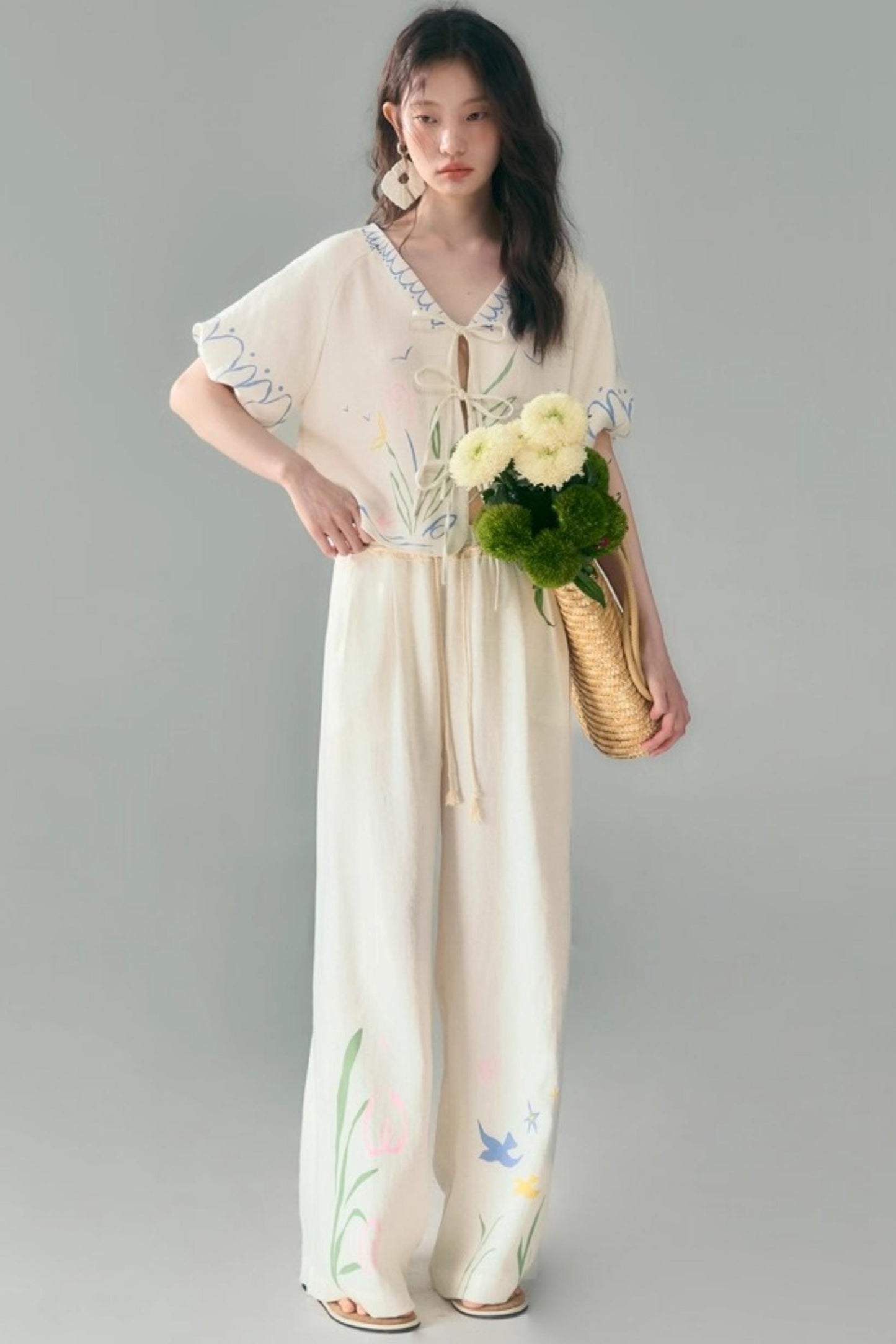 Morning Dew Tulip Tencel Linen Strappy Set-Up