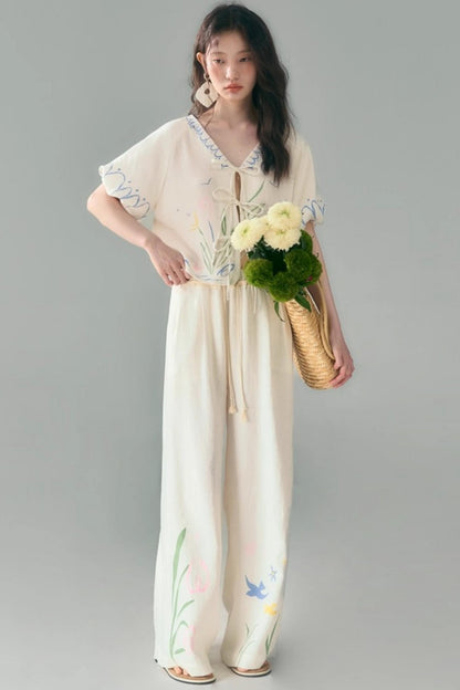 Morning Dew Tulip Tencel Linen Strappy Set-Up