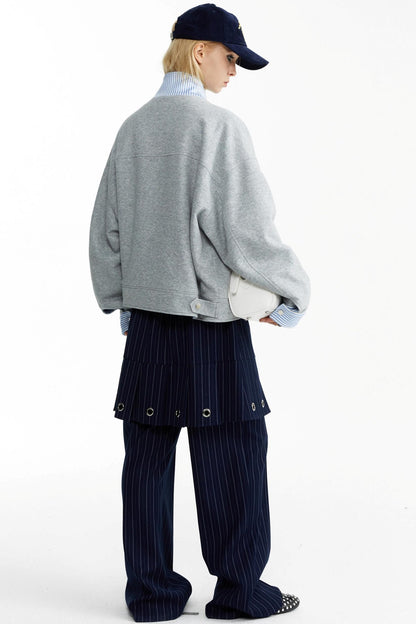 Rabbit Collar Sweatshirt Jacket