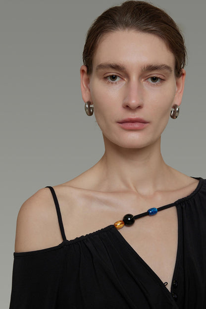 Irregular Slanted Shoulder Top