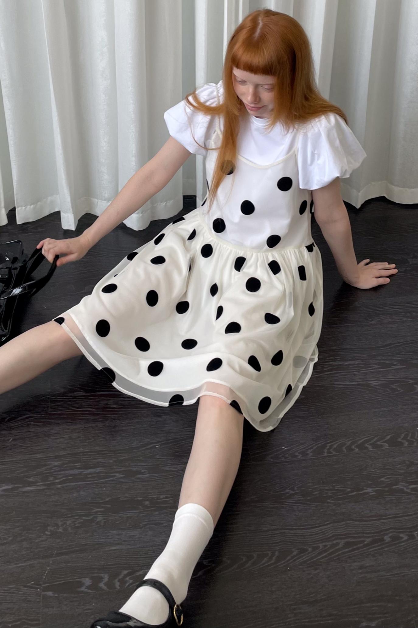 Mesh Polka Dot Dress