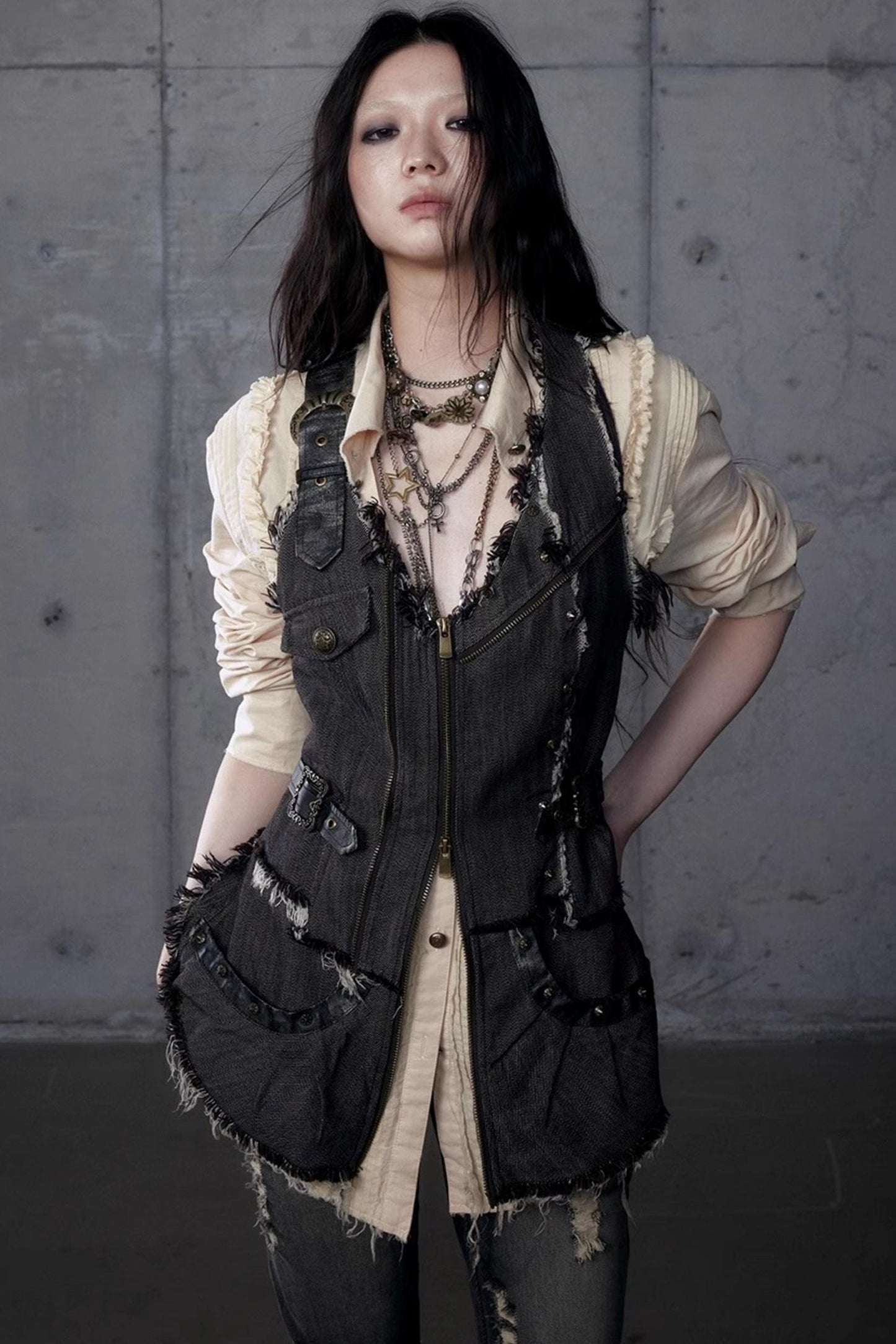 Workwear Waist Denim Vest