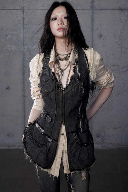 Workwear Waist Denim Vest