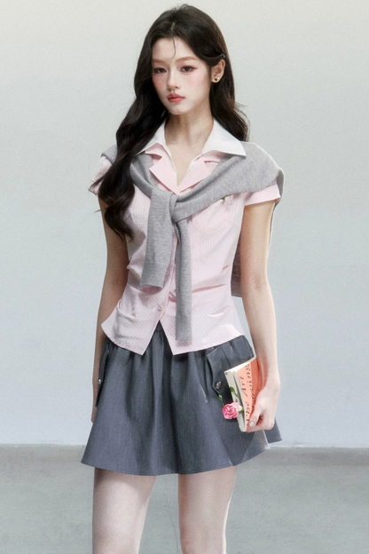 Korean Academy A-Line Skirt