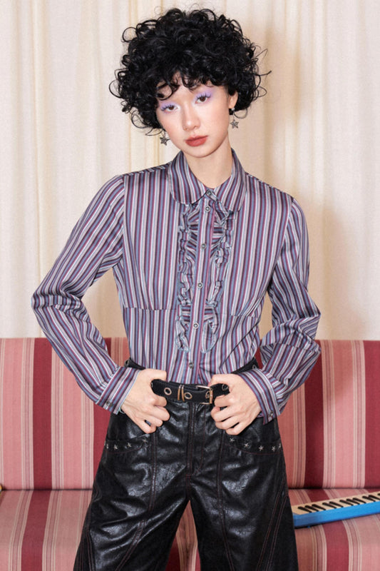 Striped Slim French Shirt