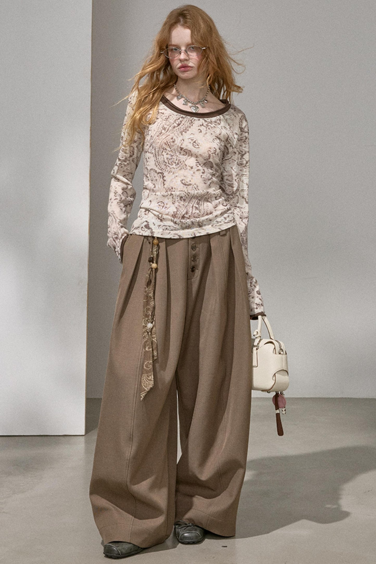 Button Pleated Cargo Pants