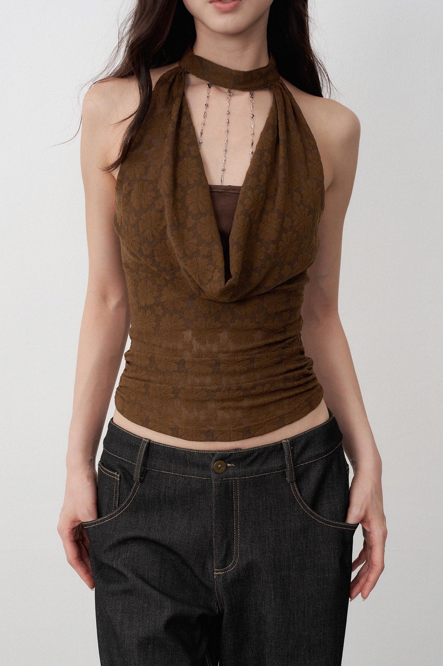 Lightweight Jacquard Swing Camisole