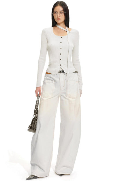 Knit Ribbed Stripe Cardigan