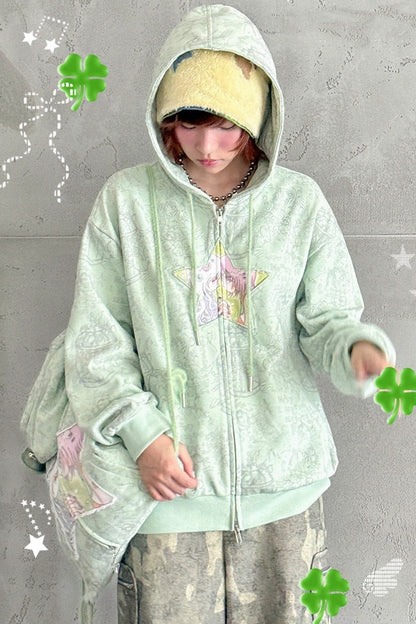 Millennium Green Hooded Sweatshirt Coat