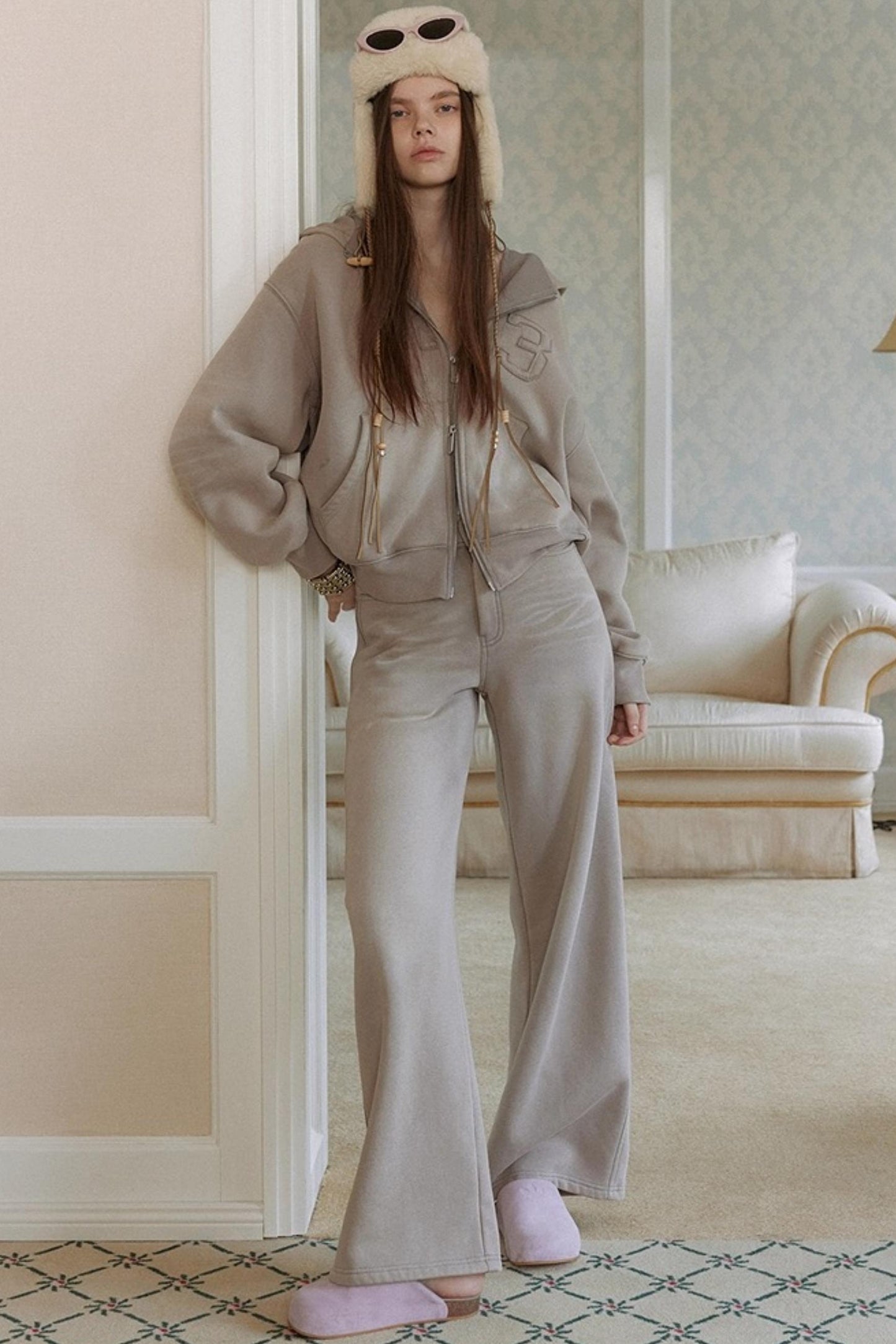 Gray Halo Hooded Jacket Set-Up